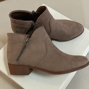 Sun + Stone Taupe Ankle Booties